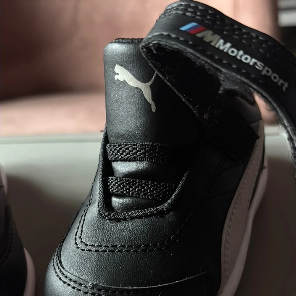 Puma Black and White Sneakers with Suede Finish